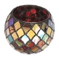 thumbnail image 1 of Candelero perfumado agrietado hecho a mano rojo decorativo romántico del candelero del té del vidrio del mosaico, 1 of 12