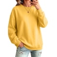 thumbnail image 2 of Women's Oversized Crewneck Sweatshirt with Drop Shoulders and Ribbed Cuffs Heather Grey Casual Top, S-2XL, 2 of 6