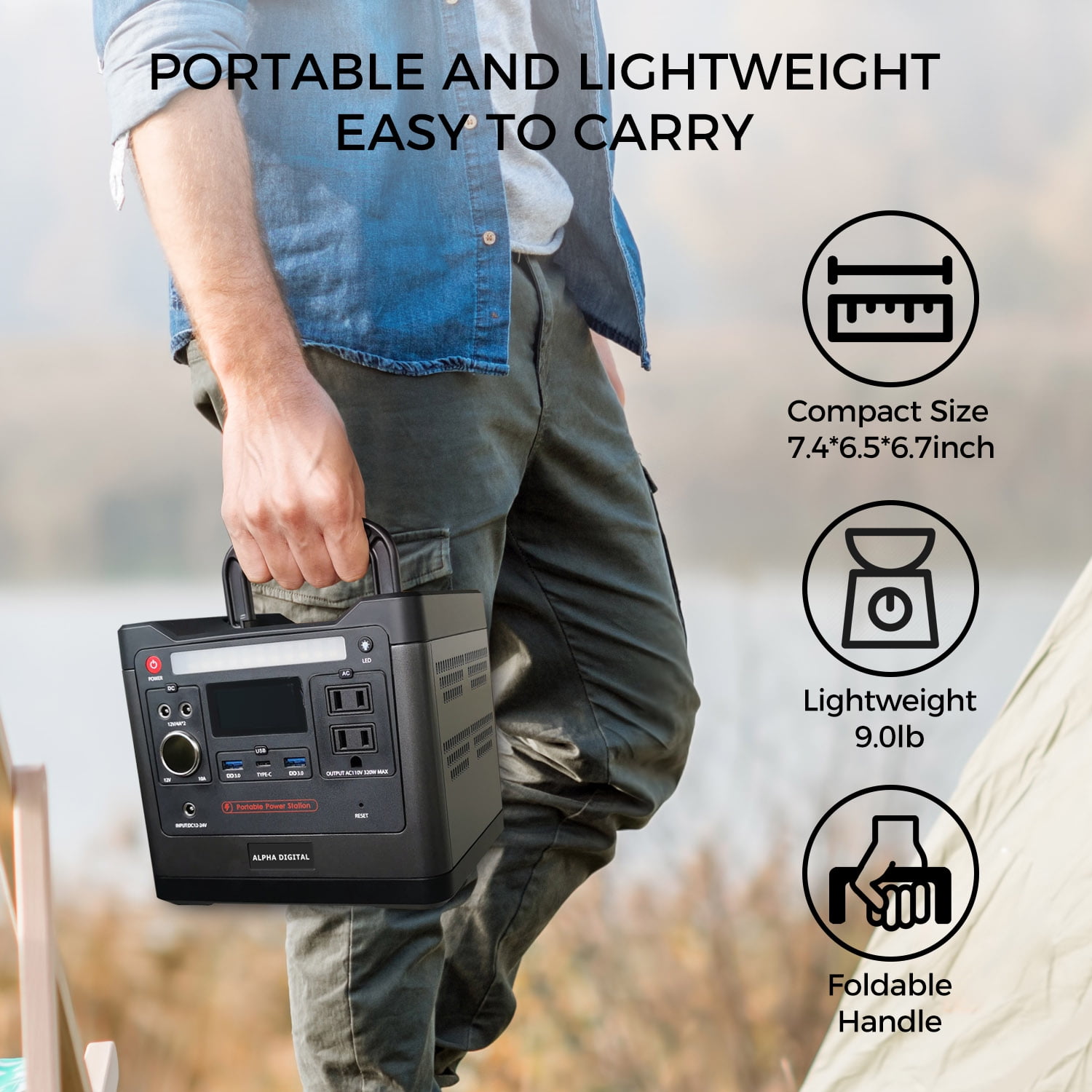 Alpha Digital 320W Continuous 500W Peak Portable Power Station