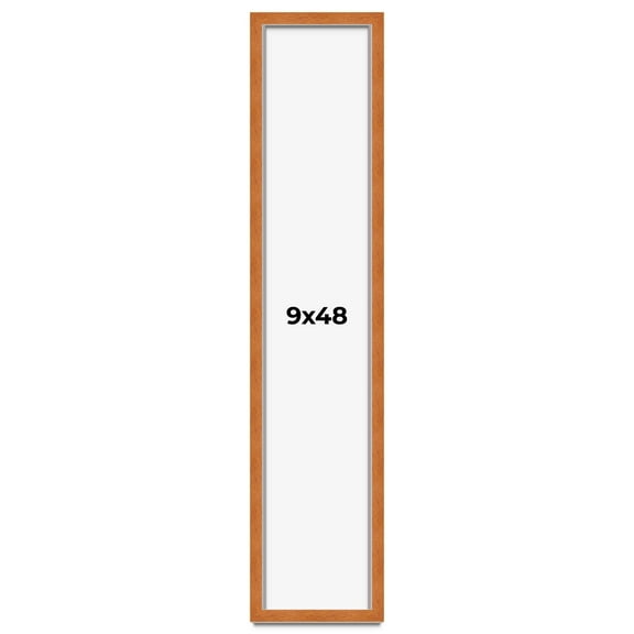 9x48 Shadow Box Frame Brown | 0.875 Inches Deep Real Wood Contemporary Shadowbox Display Frame | UV