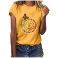 thumbnail image 2 of Pntutb Mujeres Casual Carta Impresión Mangas Cortas O-Cuello Camiseta Suelta Blusa tops Pntutb Pntutb-3347, 2 of 6