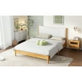 thumbnail image 6 of Queen Size Rubber Wooden , Solid Wooden Bed with Teddy Velvet Cushion Upholstered Headboard, Enhanced by Support Feet,Beech White, 6 of 16