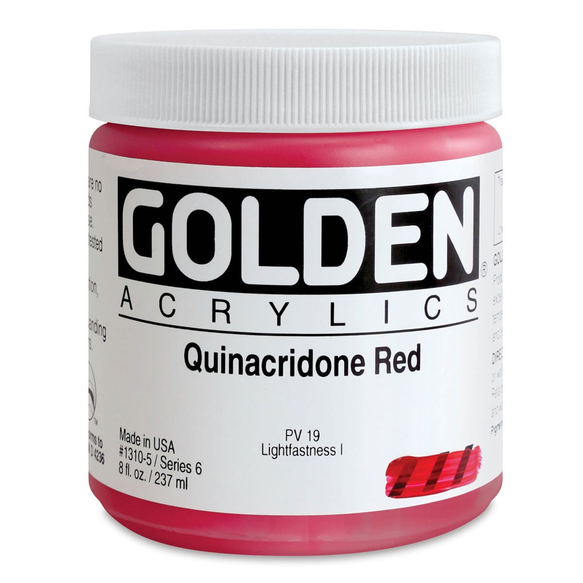 Golden Heavy Body Artist Acrylics - Quinacridone Red, 8 oz Jar