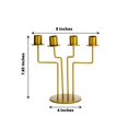 thumbnail image 3 of Efavormart 2 Pack | 4 Arm 8" Gold Metal Geometric Taper Candle Candelabra Holder Centerpiece For Weddings Birthday Parties, 3 of 11