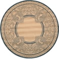 thumbnail image 2 of Safavieh Courtyard Cooper Botanical Indoor/Outdoor Area Rug, Natural/Blue, 5'3" x 5'3" Round, 2 of 8
