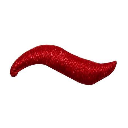 Dash Applique - ID 8777 Lot of 3 Red Squiggle Dash Patch Line Shape Embroidered Iron On Applique