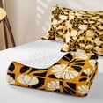 thumbnail image 4 of jejeloiu Sunny Floral Twin Quilt Set For Girls,Vibrant Pattern Twin Coverlet Set,Yellow Black,2pcs, 4 of 7
