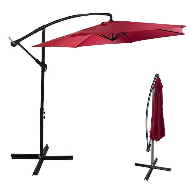 Sombrilla para Jardín con Brazo Lateral Rojo de 2.7 m | Resistente al Sol, Ajustable y Elegante KECOMPRAS SOMBRILLA PARA JARDIN BRAZO LATERAL