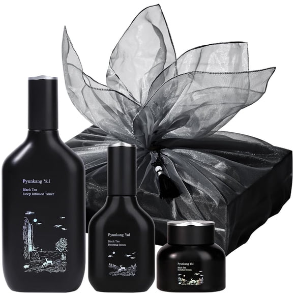 Caja de regalo Pyunkang Yul PKY Black Tea Line Skincare, 3 unidades
