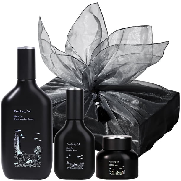 Caja de regalo Pyunkang Yul PKY Black Tea Line Skincare, 3 unidades