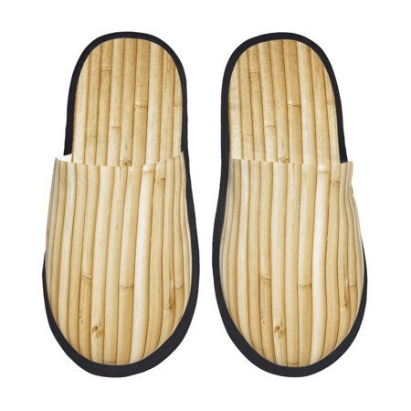 

Fuzoiu Bamboo Wall Print Unisex Furry Slippers Plush Indoor Shoes Trendy House Slippers Anti-Skid EVA Sole House Shoes for Home Office and Travel -Medium
