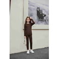 thumbnail image 6 of Arshiner Girl Clothes 2 Piece Outfits Slim Long Sleeve Shirt and Leggings Sets Thermal Underwear Brown Leopard 7-8 Years, 6 of 7