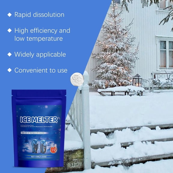 Fast-Acting Ice Melt for Concrete, Snow Salt Deicer for Driveways, Sidewalks & Patios, Less Corrosive, Eco-Friendly Winter Ice Remover, Works Down to -15°F