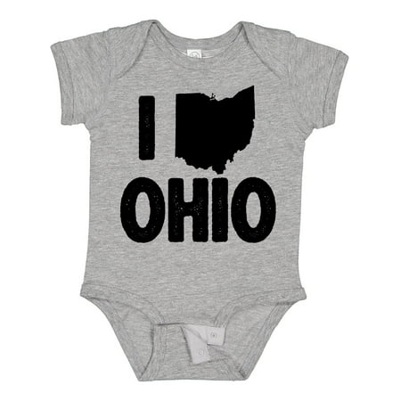 

Inktastic I Love Ohio with State Silhouette Gift Baby Boy or Baby Girl Bodysuit