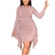 thumbnail image 1 of Vestidos Para Mujer Vestidos de Otoño Casual Sólido Cuello Redondo Volantes Irregulares Vestidos de Manga Larga Fruncidos Odeerbi  ODB132827, 1 of 9