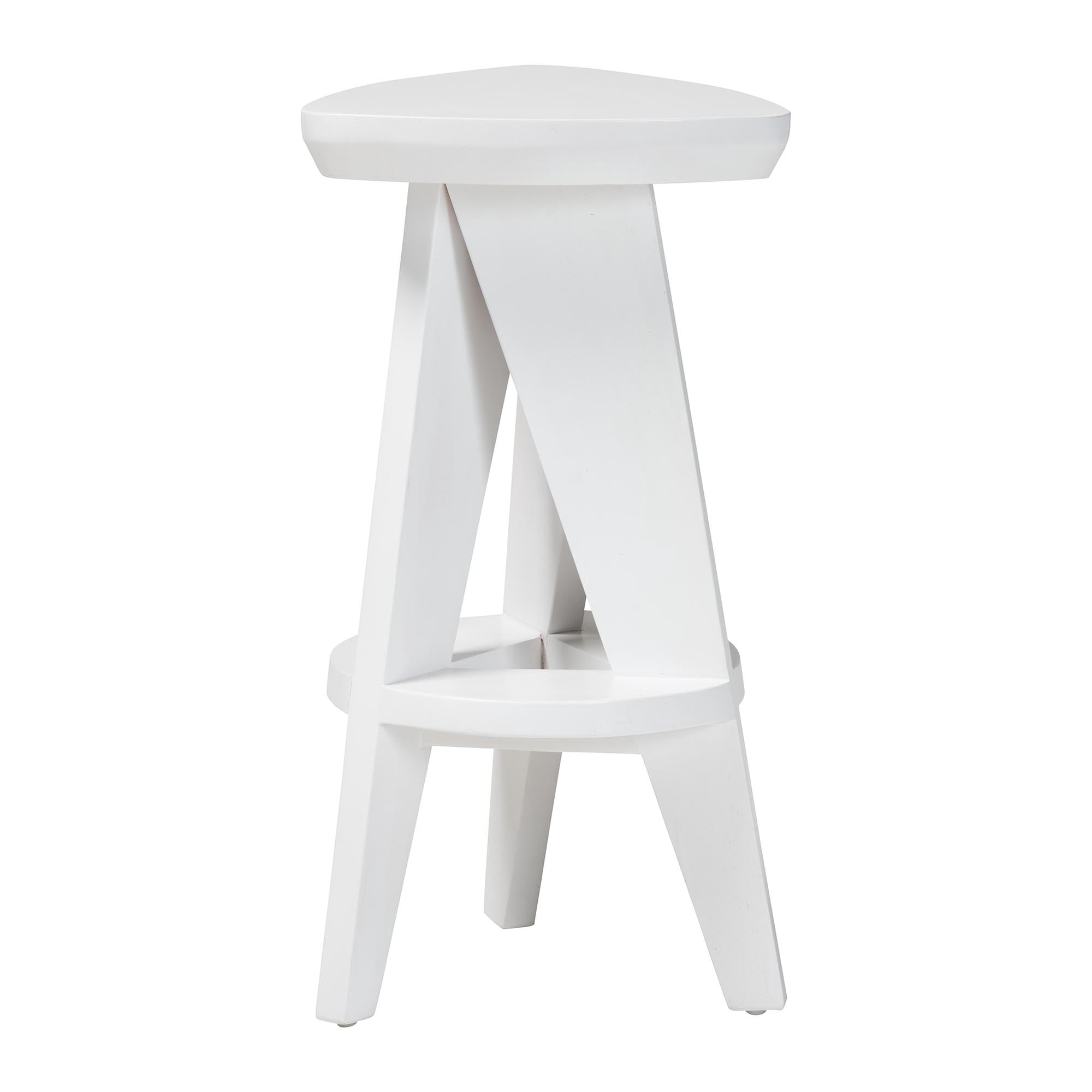 bali & pari Roy Japandi Counter Stool, Counter Height, White