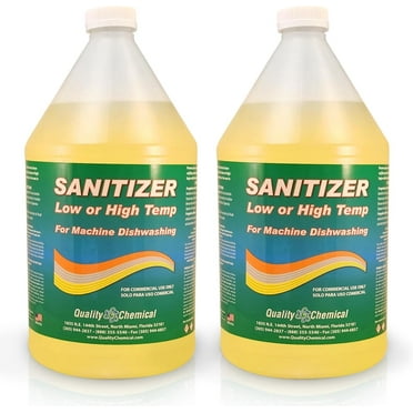 Quality Chemical Chloro-Guard Chlorine Low Temp Dish Sanitizer for Machine Dishwashing, Bulk Sanitizer - Gallon Refill for Cleaning and Sanitizing 128 oz (pack of 2)