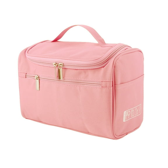 PiccoCasa Travel Toiletry Cosmetic Bag Hanging Makeup Storage Organizer Pink