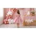 thumbnail image 6 of IBTOM CASTLE Baby Girl Birthday Dress Shiny Asymmetric Ruffle Tulle Tutu Dresses Princess Formal Flower Pageant Wedding Party Gown 3-4T Pink, 6 of 7