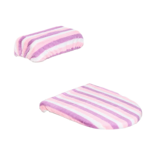 Soft Plushes Toilet Lid And Tank Cover Set For Bathroom Machines Washable Toilet Seat Covers Fits Round Elongated And Oblong Lids Easy Installation Clean