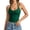 A1 Green, variant on Halter Tops for Women 2026 Summer Casual Spaghetti Strap Fitted Crop Sleeveless Soft Top Backless Going Out Workout Breathable Y2K Cute Shirts Plus Size Black L