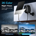 thumbnail image 2 of Solar Panel Security Cameras Wireless Outdoor - Battery Powered Cameras for Home Security Surveillance 2.4Ghz &5GHz WiFi Camera Two Way Audio Color Night Vison Alarm Motion Sensor Light Waterproof, 2 of 8