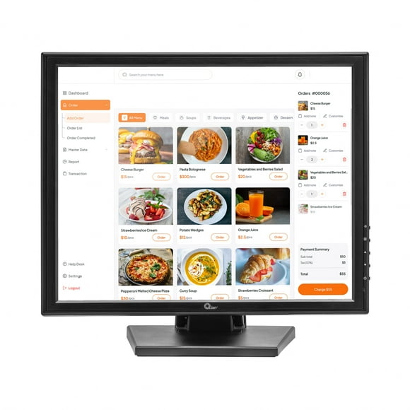 Monitor Qian QPM-T17-01 Plano LED 17 pulgadas Touch multitáctil 5ms 1280x1024p Pantalla Plana 60Hz USB VGA HDMI Inclinacion (-5°- 15°)