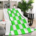 thumbnail image 2 of Sage Green Checkered Throw Blanket - Soft & Warm Bed Throw Blanket for Couch Chair Sofa - Blaket for Camping Picnic Travel - Lightweight 50x60in Blanket, 2 of 5