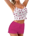thumbnail image 2 of Xaqiouau Women Floral Cami Pajama Set Ribbed Tank Top and Shorts 2 Piece Lounge Sleepwear Casual Summer Outfit, 2 of 6