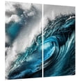 thumbnail image 3 of "Sapphire Sea" Oversized 72"x 36" Frameless Free-Floating Reverse Printed Tempered Art Glass Set, 3 of 4
