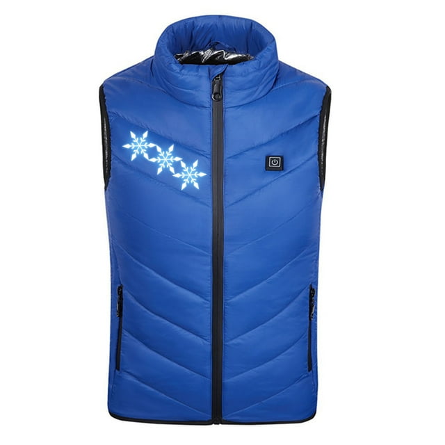 Penkiiy Heated Vest for Kids USB Intelligent Constant Temperature Heated Windproof Plus Size Children Winter 2 Heated Jacket Coat 6-7 Years Blue