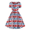 thumbnail image 2 of Vestido de manga corta con estampado de Papá L jinwen Vestidos de Navidad para mujeres, 2 of 8