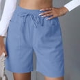 thumbnail image 6 of ABATAB Summer Shorts for Women Casual Elastic Waist Drawstring Comfy Lightweight Outdoor Shorts with Pockets, 6 of 7