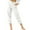 White, variant on LoyisViDion Women Casual Pants Solid Color Pockets Buttons Elastic Waist Comfortable Straight Pants White 12(XXL)