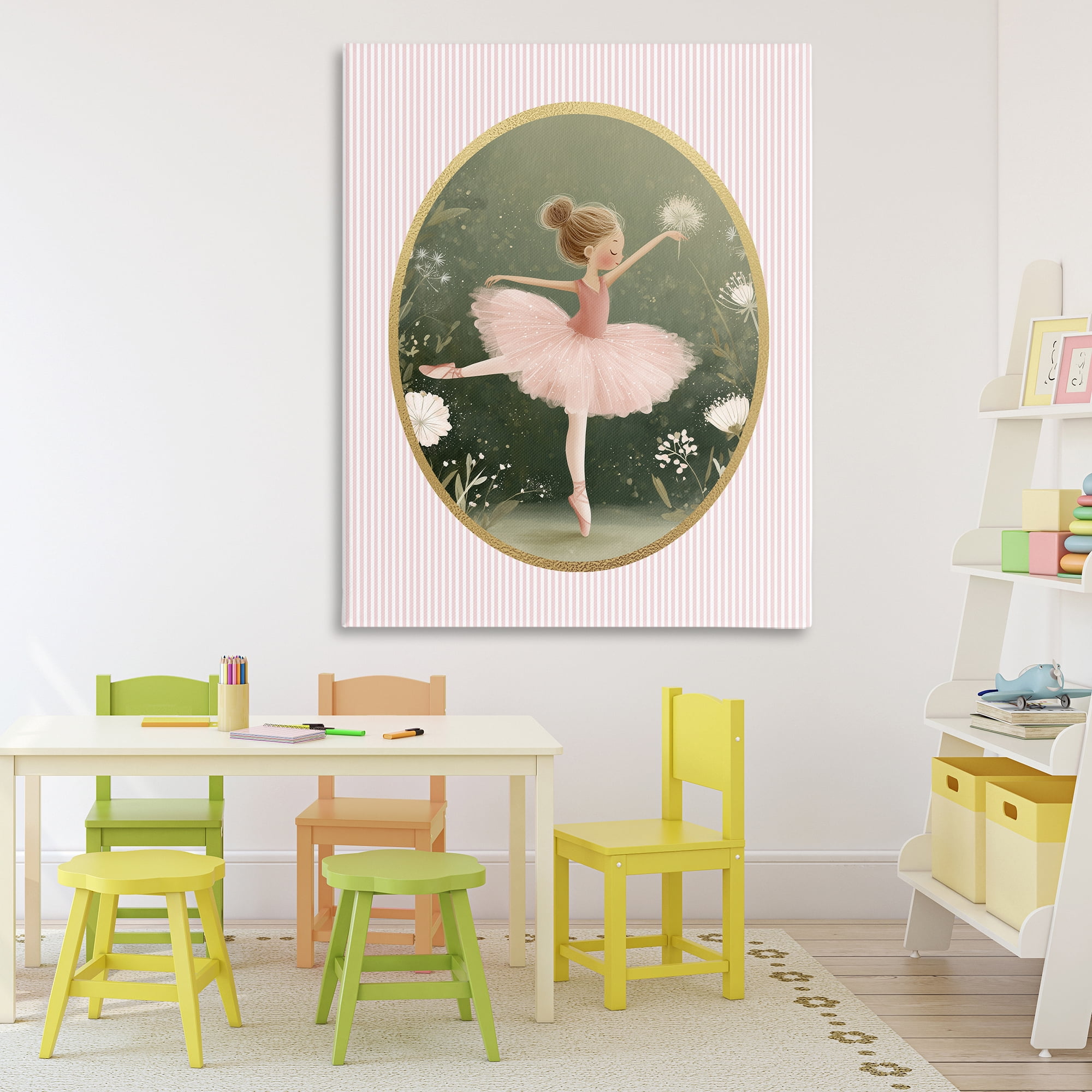 Stupell Industries Green & Pink Ballerina Canvas Wall Art, design by Christine Simpson Art