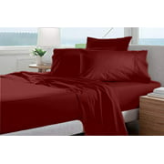 Royal Linen Bedding's 1000 Thread Count Egyptian Cotton 4-Piece Sheet Set Emperor (84" X 84") Burgundy Solid Fitted Sheet Fit Up 15" Inch Deep Pocket