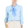 thumbnail image 1 of INSPIRE CHIC Blouse Chemise à Manches Longues de Travail pour Femmes à Col Noué Boutonnée, 1 of 4