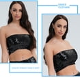 thumbnail image 5 of Girls Womens Sparkly Sequins Crop Top,Glitter Strapless Tube Top Stretch Bandeau Tops for Party Costumes Clubwear, 5 of 9