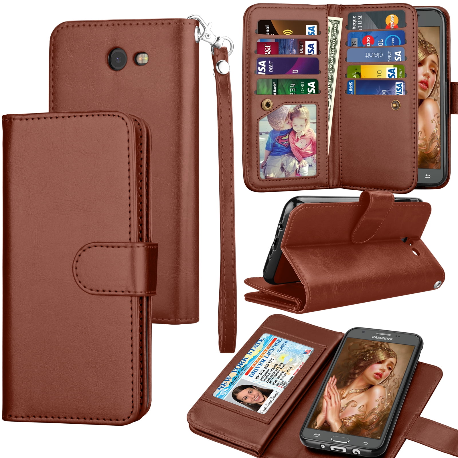 Galaxy J7 Sky Pro Case, J7 Sky Pro Wallet Case, Samsung Galaxy J7 Sky Pro PU Leather Case