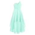 thumbnail image 2 of HULIJA Teens Big Girl's Junior Bridesmaid Dresses High Low One Shoulder Special Occasion Dresses Mint Green 8, 2 of 5