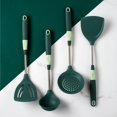 thumbnail image 4 of Juego de 4 utensilios de cocina de Silicona y acero inoxidable yuxing Verde y plateado, 4 of 5
