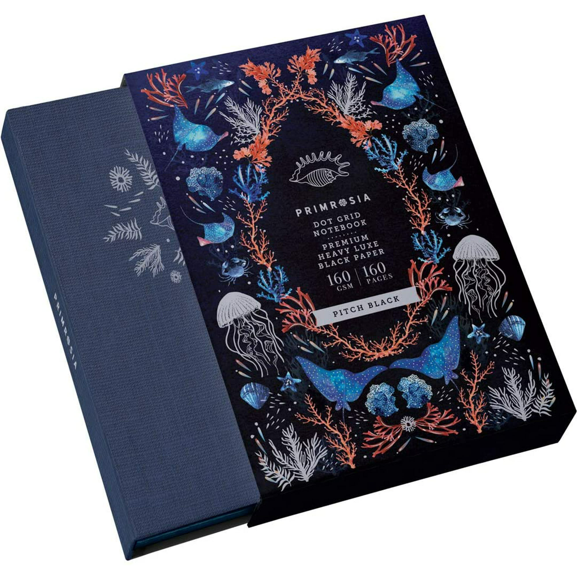 Primrosia A5 Dot Grid Black Paper Journal – Pitch Black Series – 160 GSM I  160 Pages with White Bullet Dot, No Bleed