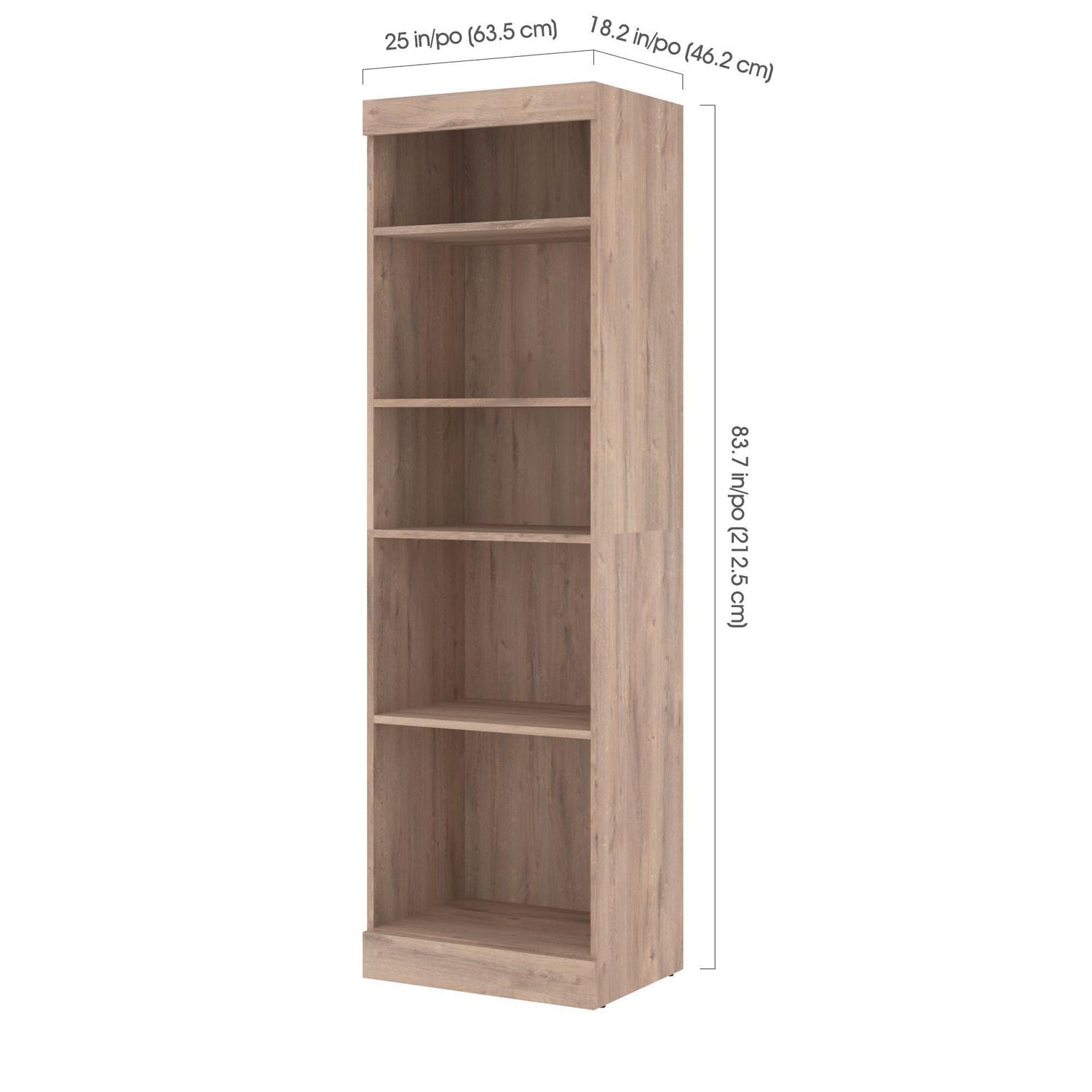 Bestar Pur 25W Shelving Unit in rustic brown