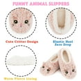 thumbnail image 4 of Cozylook Cute Animal Slipper Socks for Toddler Kids Girls Women, Fuzzy Fluffy Sherpa Lined, Non-Slip Indoor House Shoes, Cozy Birthday Christmas Gifts, Pink Cat Big Kid 4-6, 4 of 6