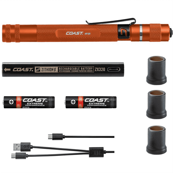 Coast 21521 HP3R Rechargeable Focusing Penlight, Orange CST-21521