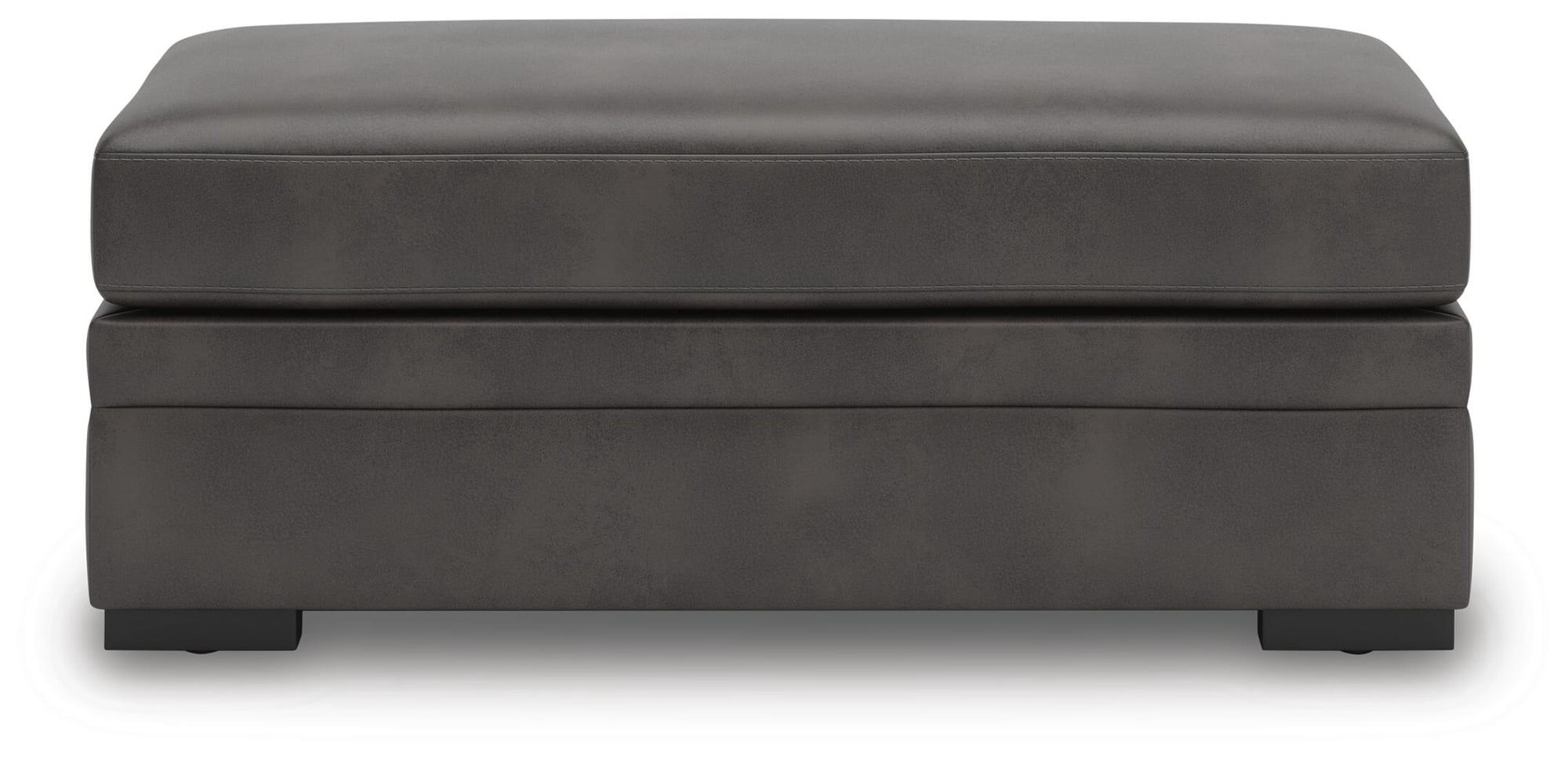 Signature Design by Ashley Brickett Oversized Accent Ottoman, Suede-Soft Faux Leather Upholstery, Shadow Gray