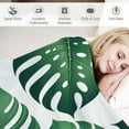 thumbnail image 3 of GOSMITH Tropical Green Leaves Summer Palm Leaf Hawaii California Tree Jungle Flannel Blanket Excellent Hand Feel White, 3 of 6