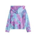 thumbnail image 2 of Arshiner Girl's 2 Piece Outfits Tie-dye Twist Front Pullover Hooded Sweatshirt and Sweatpants Clothing Set, 2 of 7