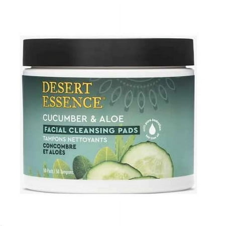 Desert Essence Cucumber and Aloe Facial Cleansing Pads, 50 Ea, 3 Pack