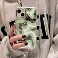 thumbnail image 2 of Wavy Pattern Painted Case For iPhone 14 Funda Makeup Mirror Cases For iPhone 15 11 14 12 13 Pro Max X XR XS Max Shockproof Cover UC35 For iPhone 12Pro Max, 2 of 6